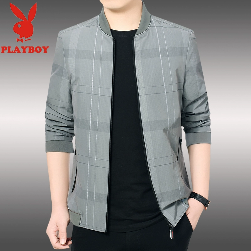 Áo khoác nam Playboy áo khoác nam mùa hè trung niên cha mới mùa xuân và mùa thu áo khoác giản dị quần áo nam mỏng - Áo khoác