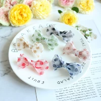 Pet Cards Summer Wave Dot Chefon Bow Hair Clip Teddy Yorkyonal Malzis Dog Clip Headrress