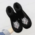 Giày tuyết nữ 2018 mới mùa đông giày nữ phiên bản Hàn Quốc của áo thêu lông thú ấm áp giày bông nữ giày boot nữ cao gót Giày ống