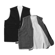 YOJI OOAK retro lỏng thô vest nam nhiều túi cổ điển áo phao cổ điển PH - Dệt kim Vest