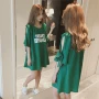 Ngắn tay t-shirt thai sản dress Hàn Quốc phiên bản 2018 mới phụ nữ mang thai loose hoang dã đoạn dài phụ nữ mang thai strapless dress nữ shop đầm bầu hàn quốc