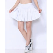Mùa xuân và mùa hè váy ngắn váy váy eo cao quần vợt xếp li váy đáy Một từ váy là thể thao mỏng lụa Hàn Quốc