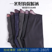 Quần nam ấm áp phần mỏng cộng với quần nhung cạp cao co giãn Quần cotton mỏng cộng với phân bón XL quần trơn mỏng mùa thu đông