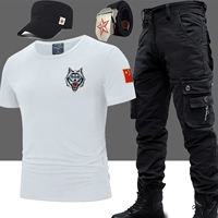 605 белые черные брюки+шляпа+пять -звездный ремень