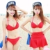 Phiên bản Hàn Quốc của bikini bikini xẻ eo cao áo tắm phụ nữ thép hỗ trợ bikini ba mảnh ngực nhỏ thu thập áo tắm gợi cảm - Bikinis Bikinis