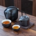 Bộ ấm chén trà du lịch có túi giữ nhiệt, Bộ ấm trà nhỏ gọn du lịch Trà sứ