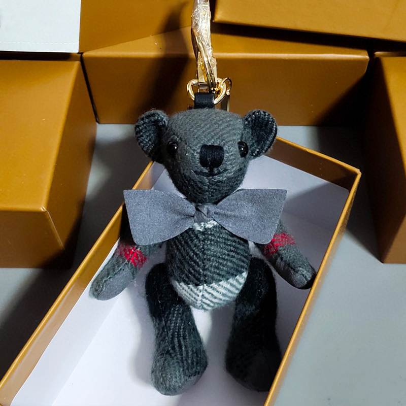 Grey BowBear Pendant Bear Bag Pendant Key buckle Hanging decoration originality automobile Key chain lovely personality teddy bear