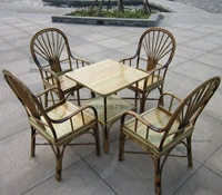 Полный набор таблиц с бамбуковой мебелью и стул одиночный диван 4+1 стол, стул, шахматы ресторана, карточный стол, стул, стол и стул на балконе