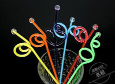 Мешалка 搅拌棒亚克力彩芯调酒棒调汁棒螺旋搅棒装彩心艺术棒奶茶咖啡搅拌