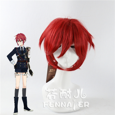 taobao agent Fenner Sword Ranniba Nobunaga Siro Shiro dark red anti -short hair cosplay animation wig fake hair