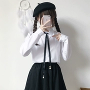 Phụ nữ mùa thu 2018 của Nhật Bản ngọt sinh viên cô gái hoang dã ngọt màu cà vạt dài tay áo sơ mi - Áo sơ mi dài tay