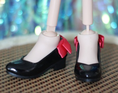 taobao agent 【Oops BJD】BJD DD DDY doll uses 3 -point small leather shoes bow cute black one pair of free shipping