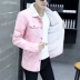 2018 mùa đông mới màu hồng denim áo khoác nam cộng với áo khoác nhung dày nam ấm áp áo len lông cừu cổ áo thời trang nam cao cấp	 Cao bồi