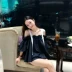 Hồng Kông-phong cách retro chic màu rắn bằng gỗ tai một vai trumpet tay áo sling áo khoác khí hoang dã lỏng áo sơ mi nữ áo sơ mi nữ kiểu đẹp Áo sơ mi