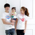 Hàn quốc cha mẹ và con mùa hè mới bông trắng cổ tròn ngắn tay t-shirt top du lịch bên bờ biển ảnh quần áo Trang phục dành cho cha mẹ và con