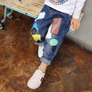 Quần jean bé trai 2017 mùa xuân và mùa thu mới Trẻ em Hàn Quốc mặc quần trẻ em thường xuyên lỏng lẻo