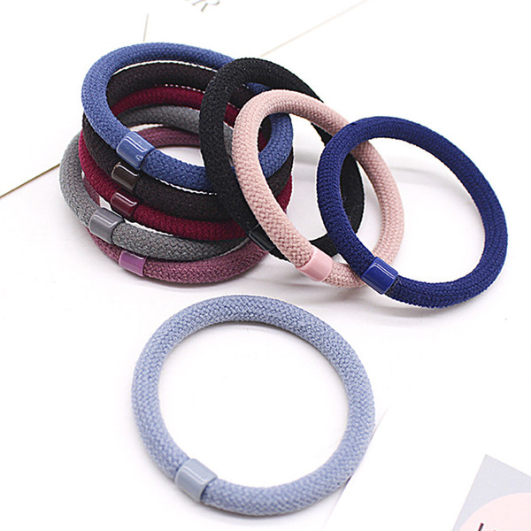 Полный пакет почта подлинный оптовая торговля жирный корейский простой послать веревку нейлон сеть задний галстук волосы ткани катушка резинка для волос