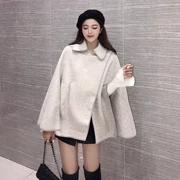 Mùa thu đông 2018 mới của phụ nữ thời trang Hàn Quốc hoang dã của khí chất chic chic áo choàng dài tay áo choàng len
