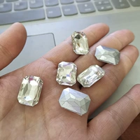 13*18 -миллиметровый восьмиугольный буровой буровой бриллиант с белым стеклянностью с буровым бриллиантом 10*14 мм прямоугольный стеклянный бриллиант DIY Материалы ручной работы ручной работы