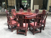 Nhà hàng đặt đồ nội thất bằng gỗ gụ Lào gỗ hồng mộc đỏ Dalbergia Ming và Qing Dynasties hình ảnh cổ điển bàn tròn 10
