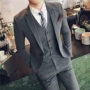 Quần lửng lưới Hàn Quốc phù hợp với trang phục nam giới giản dị chuyên nghiệp Phiên bản Hàn Quốc của bộ đồ nhỏ tự canh mới chú rể Lang váy cưới thủy triều - Suit phù hợp bộ vest nam