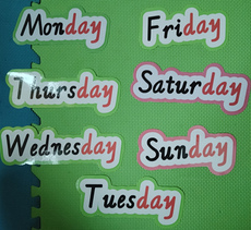 Плакат 手写体英语月份，季节，星期单词卡片教师公开课板书