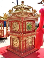 Деревянный цветочный седан седан китайский свадебный свадебный реквизит, восемь резьбных положений, трехэтажные растворы