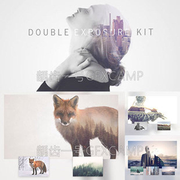 AE模板-摄影视频多重曝光叠加真探开场效果工具包 Double Exposure Kit(更新到V3.1版本)-天天素材网