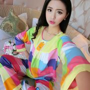 Đồ ngủ Trăng Trẻ Em Cotton Lụa Mùa Xuân và Mùa Thu Mian Lụa Mỏng Dài Tay Áo của Phụ Nữ Mùa Hè Nhân Tạo Bông Tăng Nhà Trang Trí Nội Thất bộ