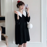 Весенняя модная длинная кукла для матери и ребенка для беременных, платье, в западном стиле, кукольный воротник, средней длины