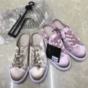 Giày lười không gót nữ phiên bản Hàn Quốc của Baotou một nửa dép nữ 2019 dép mới mùa hè bên ngoài mang giày thường - Dép
