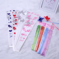 Большое одно персиковое сердце смешанное цвет 100+100 натягивающих цветов