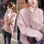 Áo bà bầu mùa thu / mùa đông Hàn Quốc Quần dài cổ chữ V rộng Bộ áo len nữ dài đan áo len các kiểu áo bầu đẹp