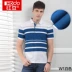 Áo thun nam tay ngắn màu đỏ đậu mùa hè kinh doanh đơn giản, áo cotton mỏng đơn giản cho nam 6440 - Polo ao thun polo nam Polo