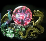 Дракон и Феникс Ченгсин Смола Ремесла ионное мяч Светящий шарик Молния мяч Электростатический шарик Хрустальный шарик Магический мяч День рождения подарок на день рождения