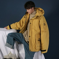 Зимняя куртка с капюшоном, японский утепленный пуховик, в американском стиле