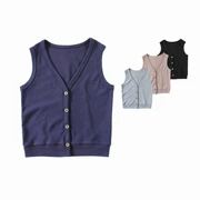 Quần áo đá mẹ mùa xuân và mùa hè mùa thu trẻ em dòng cotton đan mỏng vest bé trai áo vest vest vá - Áo ghi lê