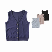 Quần áo đá mẹ mùa xuân và mùa hè mùa thu trẻ em dòng cotton đan mỏng vest bé trai áo vest vest vá - Áo ghi lê quần áo trẻ em