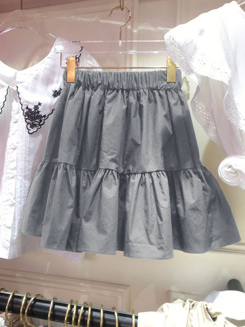 Greythe republic of korea Dongdaemun Women's wear 2021 Spring and summer new pattern Korean fashion Solid color fold High waist A word skirt female tide
