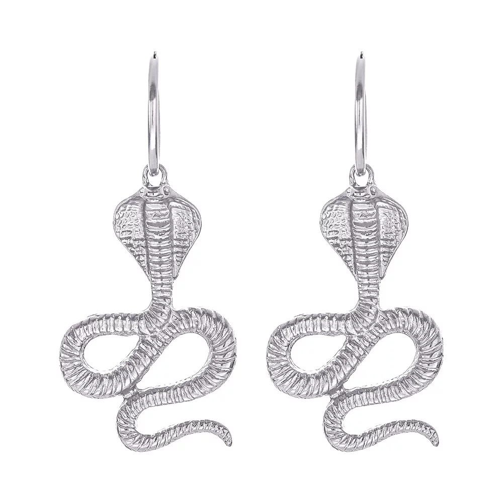Snake Earring ladies个性夸张长版蛇纹蛇耳针耳环饰серьги