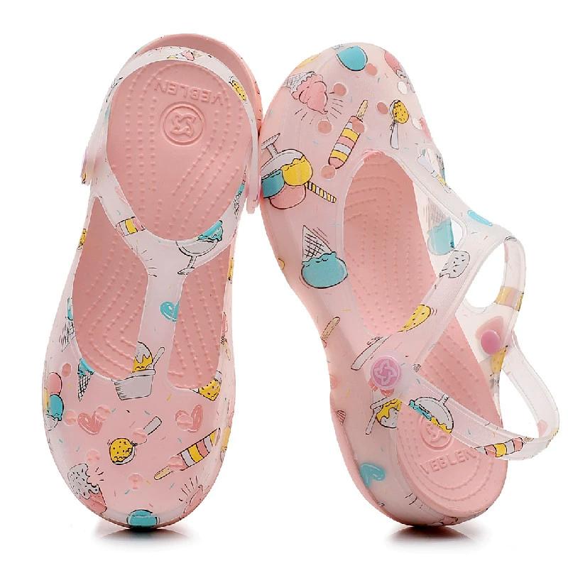VEBLEN giày lỗ chính hãng của phụ nữ giày đi biển mùa hè chống trơn trượt dày dép đế mềm và dép bên ngoài mang gót nêm 2022 mới 