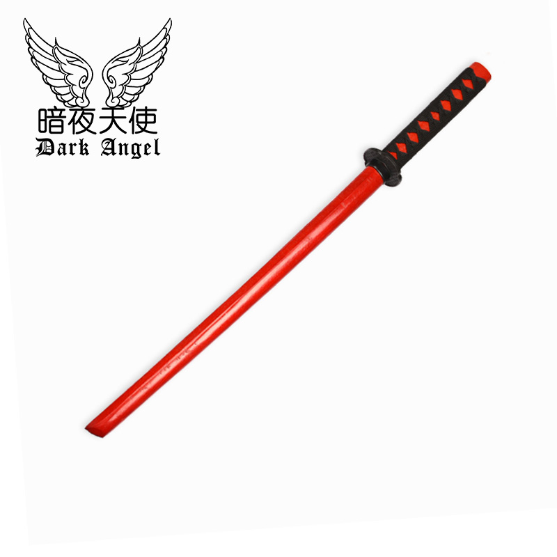 Wine Red Stick Knife - 80Cm Long (Without Scabbard)Bushi blade Wooden sword Japan wood cutter jk stick Photo Props knife cos Toys Sheath Juhe Road drawing hit long Tang Dynasty transverse