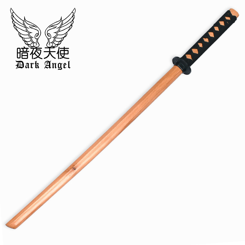 Log Color Stick Knife - 100Cm Long (Without Scabbard)Bushi blade Wooden sword Japan wood cutter jk stick Photo Props knife cos Toys Sheath Juhe Road drawing hit long Tang Dynasty transverse