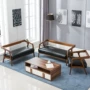 sofa vải nordic căn hộ nhỏ phòng khách hiện đại tối giản đơn hoặc đôi ba bit của rắn da gỗ ghế sofa kết hợp - Ghế sô pha ghế sofa đẹp hiện đại