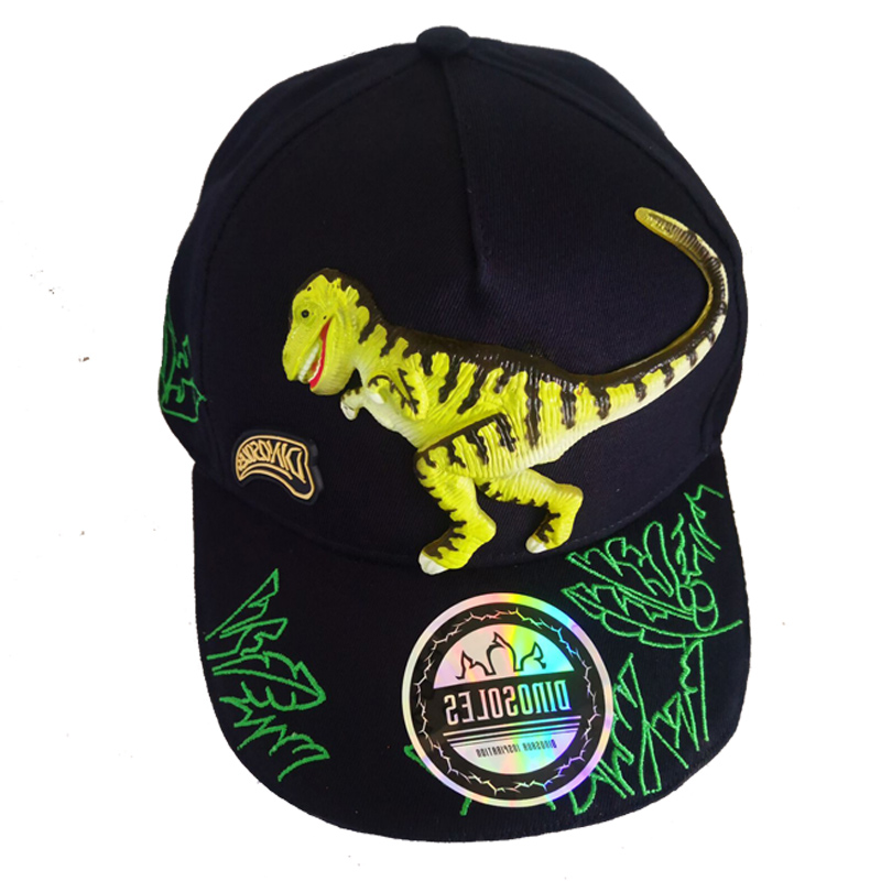 Dark Blue T-Rex COTTON HATDinosaur hat Boy children Hat tide 2021 spring and autumn summer Treasure hat pure cotton Sun hat bonnet