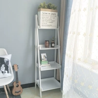 Sáng tạo lưu trữ hình thang màu trắng lưu trữ kệ lớp phòng khách kệ phân vùng trang trí nhiều lớp gỗ rắn sàn tủ sách - Kệ kệ đựng đồ