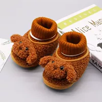 Зимняя детская высокая флисовая удерживающая тепло обувь для раннего возраста для новорожденных, 0-1 лет, мягкая подошва, 6-12 мес.