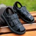 Dép nam 2019 mới mùa hè da kinh doanh giày thường nam Giày ông già đi biển mềm đế đất - Sandal Sandal