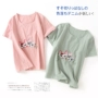 M27 Nhật Bản nhỏ tươi dễ thương thêu vòng cổ ngắn tay T-Shirt nữ sinh viên lỏng phần mỏng áo 2018 áo phông trắng