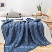 chăn giải trí Bắc Âu cộng với nhung dày màu bông đan chăn giường chăn thảm trong phòng ngủ máy lạnh - Ném / Chăn